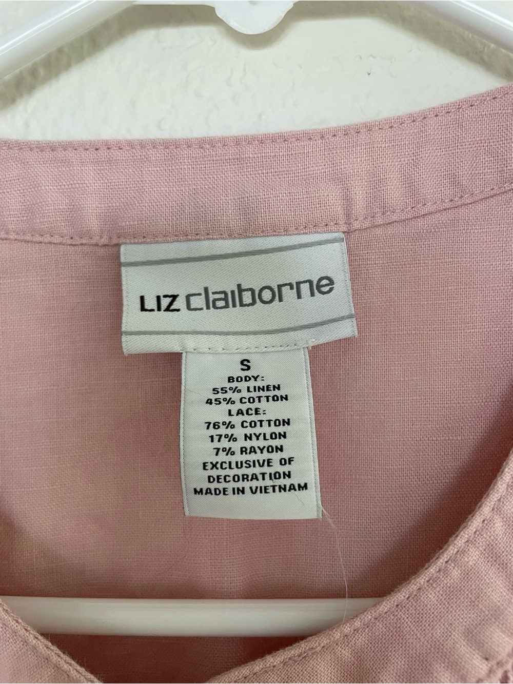 Liz Claiborne Pink Lace-Front Sleeveless Top - Picture 2 of 5